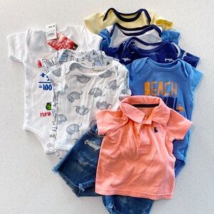 3-6 M Baby Boy Clothing Set with Bodysuits and Polo